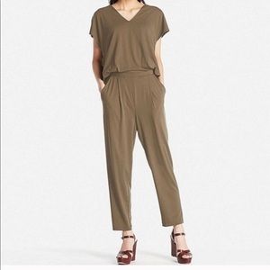 Uniqlo Short Sleeve Drape Jumpsuit Navy